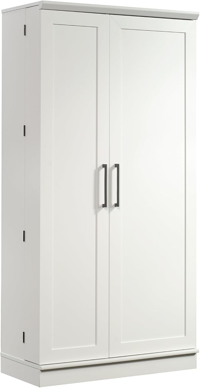 Sauder HomePlus Kitchen Storage Pantry Cabinet with Swing Door Storage and Adjustable Shelves, in Soft White finish