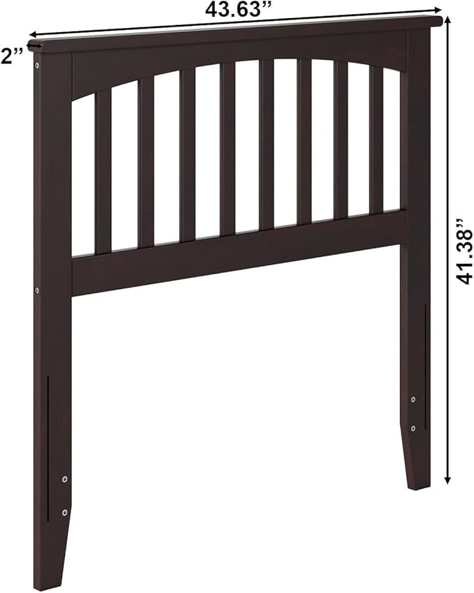 AFI, Mission Twin Solid Wood Headboard with Attachable Charger, Espresso