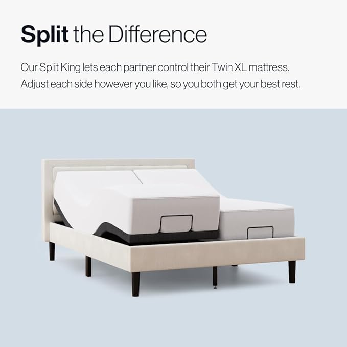 Upholstered Adjustable Bed Base 2.0 with Upgraded Motors, Massage, Wireless Remote, USB Port-Ergonomic Head and Foot Inclines, Queen