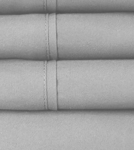 Twin XL Size Bed Sheets - 4 Piece 1500 Supreme Collection Fine Brushed Microfiber Deep Pocket Twin X-Large Sheet Set Bedding - 1 EXTRA PILLOW CASES, GREAT VALUE, Twin XL, Silver