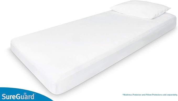 SureGuard Mini Crib Mattress Protector - 100% Waterproof, Hypoallergenic - Premium Fitted Cotton Terry Cover for Portable Pack n Play