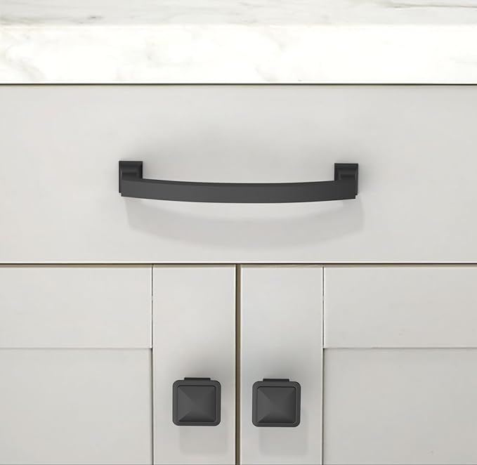 10 Pack Matte Black Cabinet Pulls 5 Inch(128mm) Kitchen Cabinet Handles Solid Zinc Alloy Cabinet Hardware Drawer Pulls