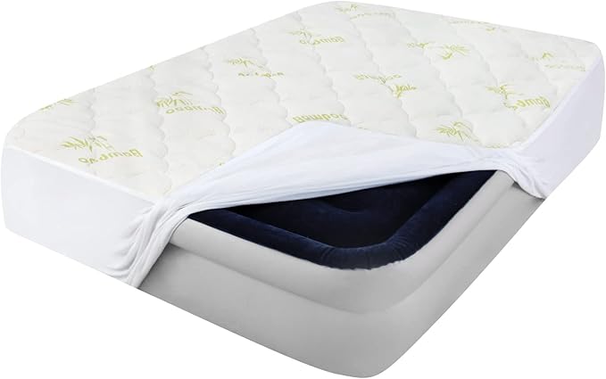 Twin Mattress Cover Air Mattress Topper, Viscose Made from Bamboo Mattress Pad for Kids, Soft Breathable and Noiseless Pillow Top Mattress Fits up to 16 inch