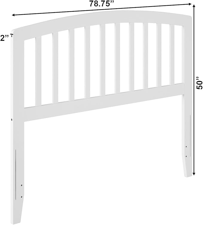AFI Richmond Full Size Headboard with Attachable Charger in White
