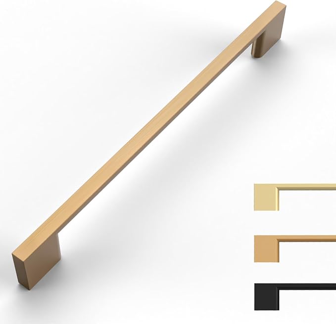 10 Pack Bronze Cabinet Pulls, 8.8 Inch Handles, Champagne Dresser, Kitchen Pulls