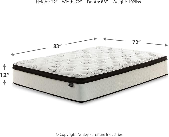 Ashley Chime California King Mattress Hybrid 12 Inch Firm Memory Foam for Pressure Relief, Mattress In a Box with Cooling Gel, Fiberglass Free