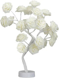 COLORLIFE Rose Lamp White Room Decoration White Flower Night Light Gift for Girlfriend Mom Daughter Aunt Gift for Her Birthday Holiday Party Wedding Room Decoration