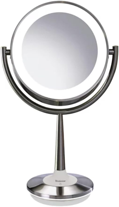 Brookstone Cordless Illuminated Makeup Mirror Silver