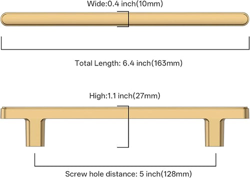 2244 10 Pack 5 Inch(128mm) Kitchen Cabinet Handles Champagne Bronze Cabinet Pulls Kitchen Cabinet Hardware Drawer Pulls for Cupboard Wardrobe 2244