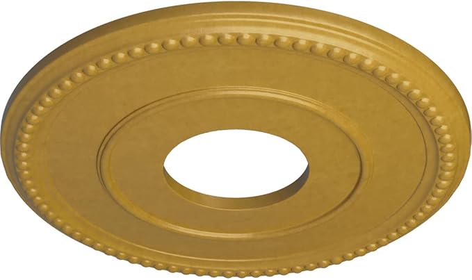12 1/2"OD x 3 7/8"ID x 3/4"P Bradford Ceiling Medallion (Fits Canopies up to 6 5/8"), Hand-Painted Iridescent Gold