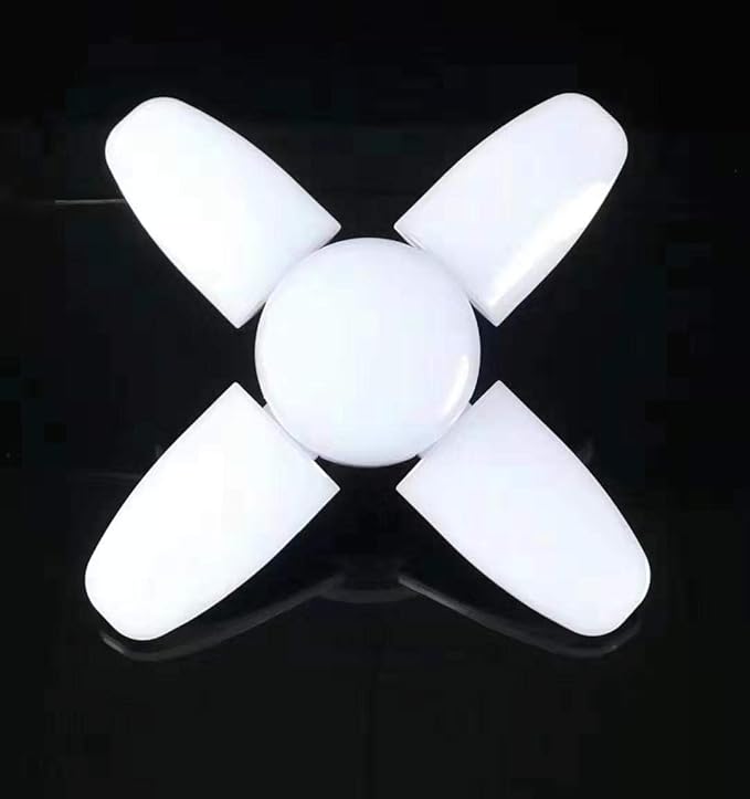 (8 Packs) LED Garage Lights, 60W Trilights Ceiling, High Low Bay Deformable Adjustable 4 Led Light Bulbs 6000LM 6000K, Screw in Tribright Garage Lighting Fixture,CRI80 Daylight