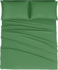 Mejoroom California King Size Sheet Set - Soft Microfiber Bed Sheets,Deep Pocket Fitted Sheet, Breathable, Wrinkle & Fade Resistant - 4 Piece (California King, Calla Green)