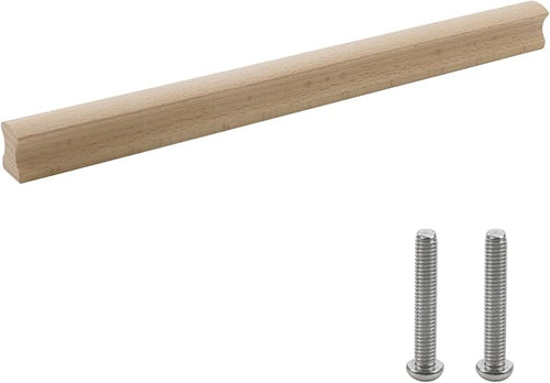 2Pcs Unfinished Beech Wood Solid Furniture Pulls,Unpainted Paintable Wooden Cupboard Closet Drawer Handle Pull,Length 11.81",Hole Dis.8.82"