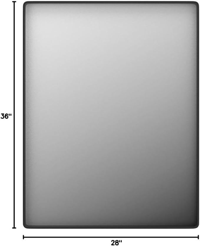 ISKM Wall Framed Mirror for Bathroom 28" x 36" Rectangular Hanging Mirror Farmhouse Wall Mounted Mirror Tempered Glass