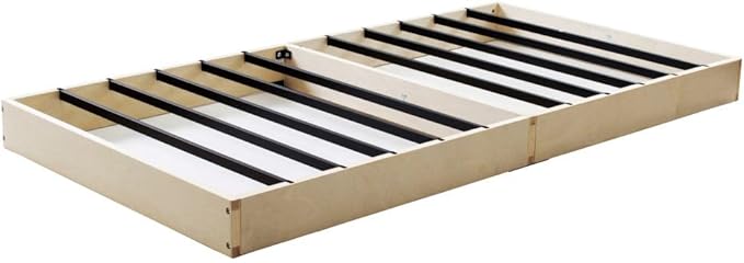 Panana 5 Inch Box Spring Bed Base/Heavy Duty Steel with Fabric Cover/Mattress Foundation/Wooden Frame Metal Slats, Easy Assembly,Twin Size,White