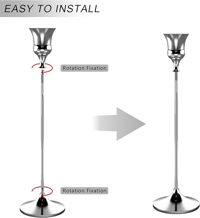 Candlestick Holders Silver, 6 Packs Taper Candle Holder for Candlesticks, Candle Sticks Holder Decor for Home Decor