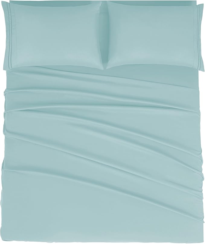 Mejoroom Full Size Sheet Set - Soft Microfiber Bed Sheets - Deep Pocket Fitted Sheet, Breathable, Wrinkle & Fade Resistant - 4 Piece (Full, Grayish Green)