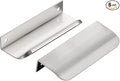 Ravinte Hardware 6 Pack Silver Cabinet Handles, 4 Inch (102mm) Finger Edge Pulls, 3 Inch Hole Center, Finger Pulls for Cabinets