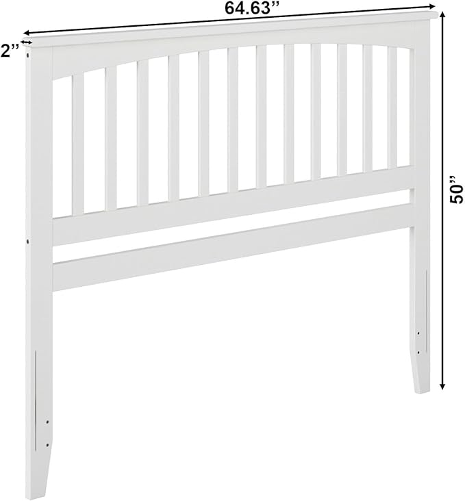 AFI, Mission Queen Solid Wood Headboard with Attachable Charger, White