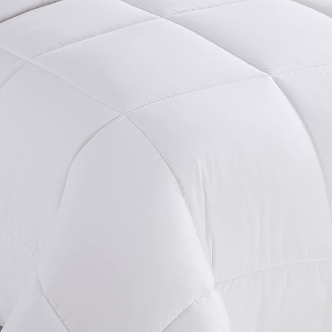 Sweet Home Collection 5 Piece Comforter Set Bag Solid Color All Season Soft Down Alternative Blanket & Luxurious Microfiber Bed Sheets, White, Twin XL