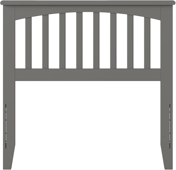 AFI, Mission Twin Solid Wood Headboard with Attachable Charger, Grey
