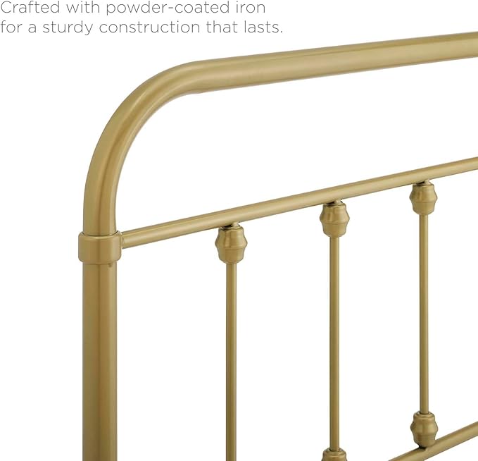 Modway MOD-6155-GLD Sage King Metal Headboard, Gold