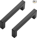 Ravinte 25 Pack Black Cabinet Pulls 4 Inch Square Kitchen Cabinet Handles Matte Black Kitchen Hardware for Drawer Pulls Drawer Handles Come with Screwdriver