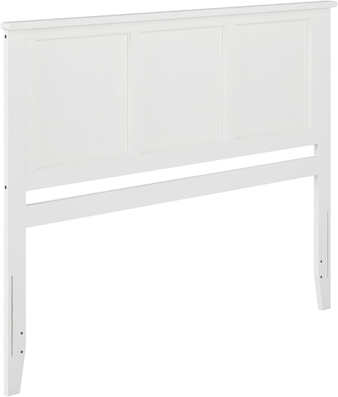 AFI, Madison Queen Solid Wood Panel Headboard with Attachable Charger, White