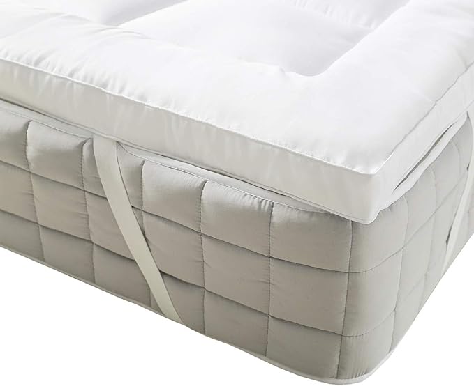 Royal Hotel Bedding Mattress Topper, Top-Split California King, 2 Inches Hypoallergenic Overfilled Down Alternative Anchor Bands Mattress Topper