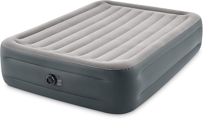 Intex Dura-Beam Series Essential Rest Airbed with Internal Electric Pump, Bed Height 18", Queen (2020 Model)