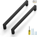 Ravinte 3 Pack Black Cabinet Pulls 8 Inch Square Kitchen Cabinet Handles Matte Black Kitchen Hardware for Drawer Pulls Drawer Handles Come with Screwdriver