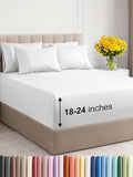 Extra Deep Queen Sheet Set - 6 Piece Breathable and Cooling Sheets - Hotel Luxury Bed Sheets Set - Easy & Secure Fit - Soft, Wrinkle Free and Comfy Sheets Set - White Sheet Set with Extra Deep Pockets