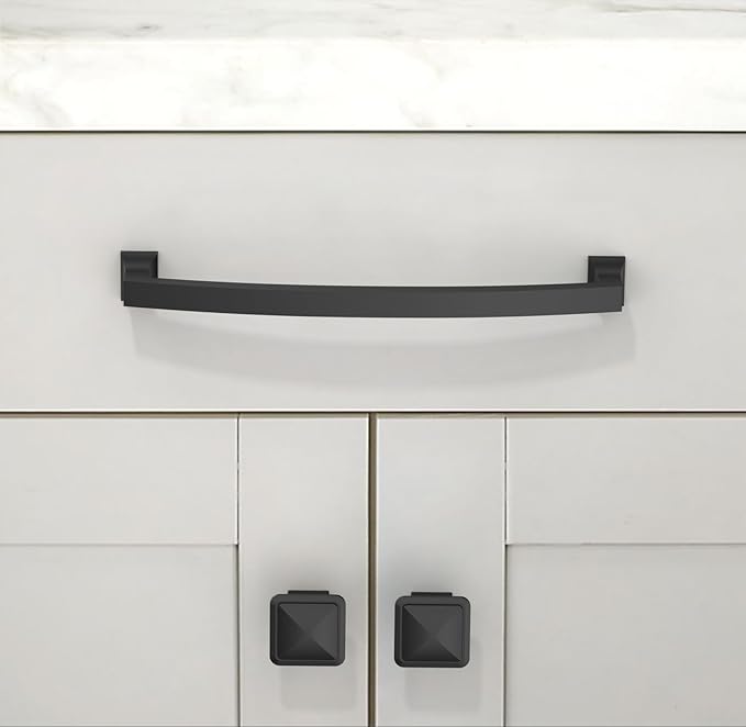 10 Pack Matte Black Cabinet Pulls 6.3 Inch(160mm) Kitchen Cabinet Handles Solid Zinc Alloy Cabinet Hardware Drawer Pulls