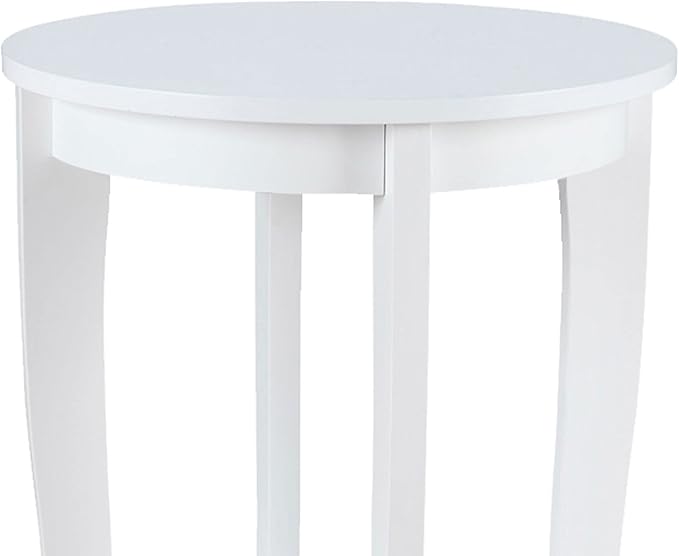 Convenience Concepts American Heritage Round End Table, White
