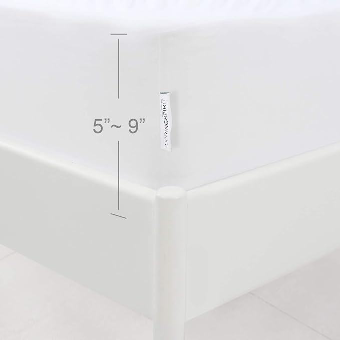 Box Spring Cover Queen Size with Smooth and Elastic Woven Material, Only Covers Sides, Alternates for Bed Skirt, Wrinkle & Fading Resistant, Washable, Dustproof, White