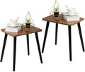 FORAOFUR End Table Set of 2, Modern Wooden Side Table for Living Room, Bedroom, Boho for Small Spaces, Easy Assembly