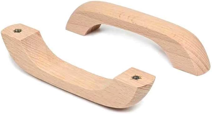 Mysummer 5PCS Wooden Handles for Cabinet Solid Handle Unfinished for Chest of Drawers Hole Distance 3.78 inch for Furniture Wardrobe Cupboard Closet Drawer Handle Pull