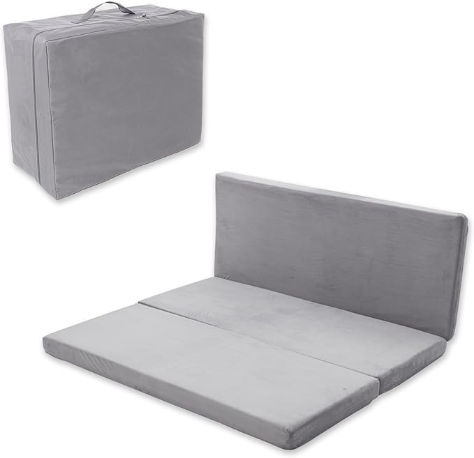 SINWEEK 4" Full Memory Foam Folding Mattress with Storage Bag - Foldable Trifold Floor Bed Topper, CertiPUR-US Certified Guest Sleeping Pad, Machine Washable Cover