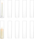 Hewory Hurricane Glass Candle Holders: 10 PCS Clear Open Ended Cylinder Candle Holder Sleeve for Candlestick Holders - Taper Candle Holder Bulk for Wedding Christmas Centerpiece Decor (D 2.5" x H 11")