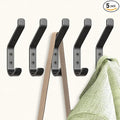 GlazieVault Coat Hooks– Door Hook (5 Pack) - Heavy Duty Wall Mounted - Premium Design Rust Free Hooks