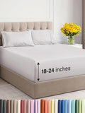Extra Deep Twin Sheet Set - 4 Piece Breathable & Cooling Sheets - Hotel Luxury Bed Sheets Set - Easy & Secure Fit - Soft, Wrinkle Free & Comfy Sheets Set - French Grey Sheet Set w/Extra Deep Pockets