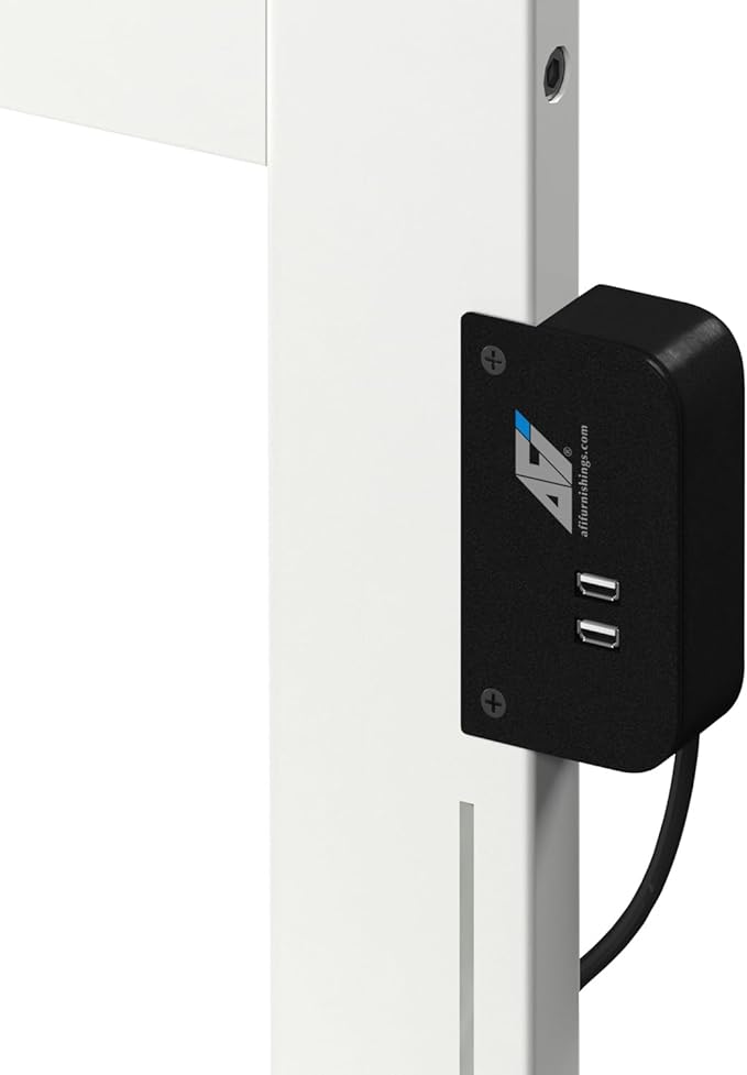 AFI Richmond Twin Size Headboard with Attachable Charger in White