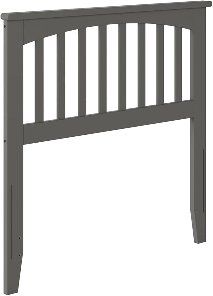 AFI, Mission Twin Solid Wood Headboard with Attachable Charger, Grey