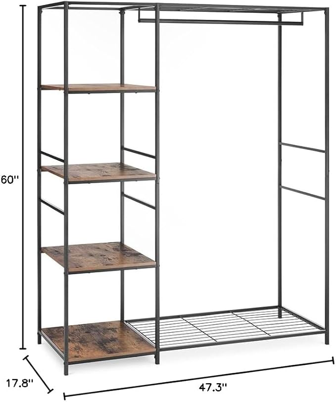 Whitmor Modern Industrial Freestanding Closet Organizer