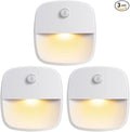 AMIR Upgraded Motion Sensor Light Indoor, Stair Lights Battery Operated, Cordless Stick-On LED Night Light for Closet, Hallway, Bathroom, Kitchen, Cabinet, Energy Efficient (Warm White - Pack of 3)