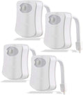 4 Pack Motion Sensor LED Night Lights, Two Modes with 8 Colors Changing Toilet Bowl Night Light for Bathroom Washroom, Perfect Detection, Fits Any Toilet Bowl