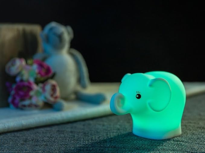 ShaArkMango LED Night Light for Kids Toddler Bed, Cute Animal Night Lamp Color Changing, Soft Baby Light Dimming & Timer &Rechargeable Nursery Bedside Lamp for Breastfeeding Elephant Gifts for Women
