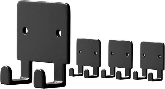 GTK 4 Pack Key Holder for Wall, Razor Holder Wall Mounted, Hat Rack, Self Adhesive Hooks, Shower Hooks, Towel Hooks(Black)