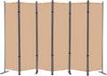 RANTILA 6 Panel Room Divider, 6 FT Folding Privacy Screen with Wide Feet, Freestanding Partition for Room Separation, Portable Room Divider Panel, 133" W x 71" H, Beige