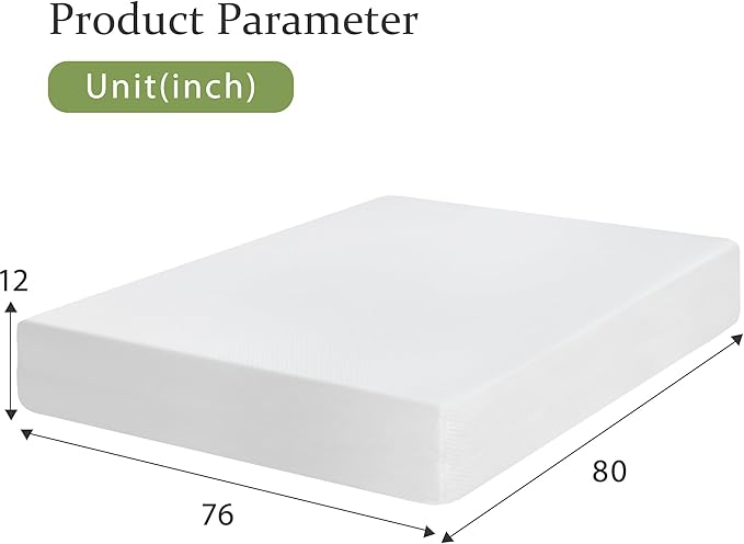 BestMassage | 12 Inch King Mattress | Gel Memory Foam | Medium Firm Feel | White | Bed in a Box, CertiPUR-US Certified | Pressure Relief, Cooling Ventilated Foam | Breathable Knit Cover